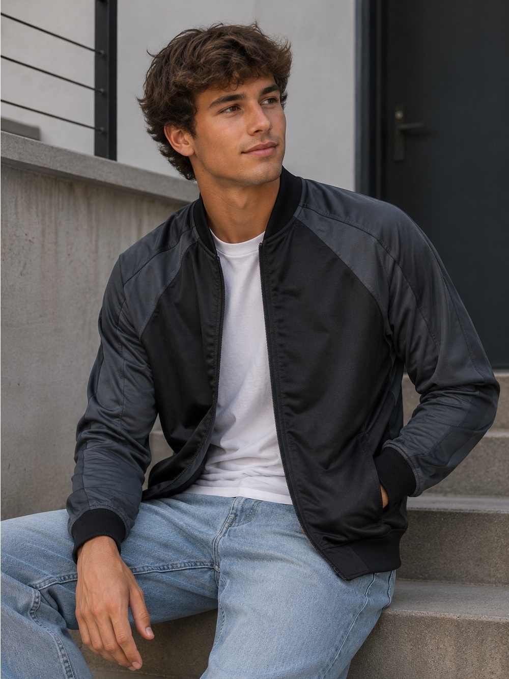Starter Full Zip Raglan Track Jacket Bomber Sweatshirt Size M (38-40)